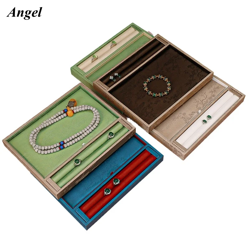 

Лоток для просмотра ювелирных изделий в дворцовом стиле - роскошный дисплей для браслета с золотым нефритовым ожерельем (лоток для осмотра)