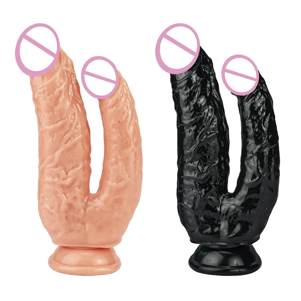 Dildo Doble con Ventosa para Mujer, Juguete Sexual Erótico para Adultos, Consolador Anal, Pene Gay, God Gode, Buttplug Lésbico