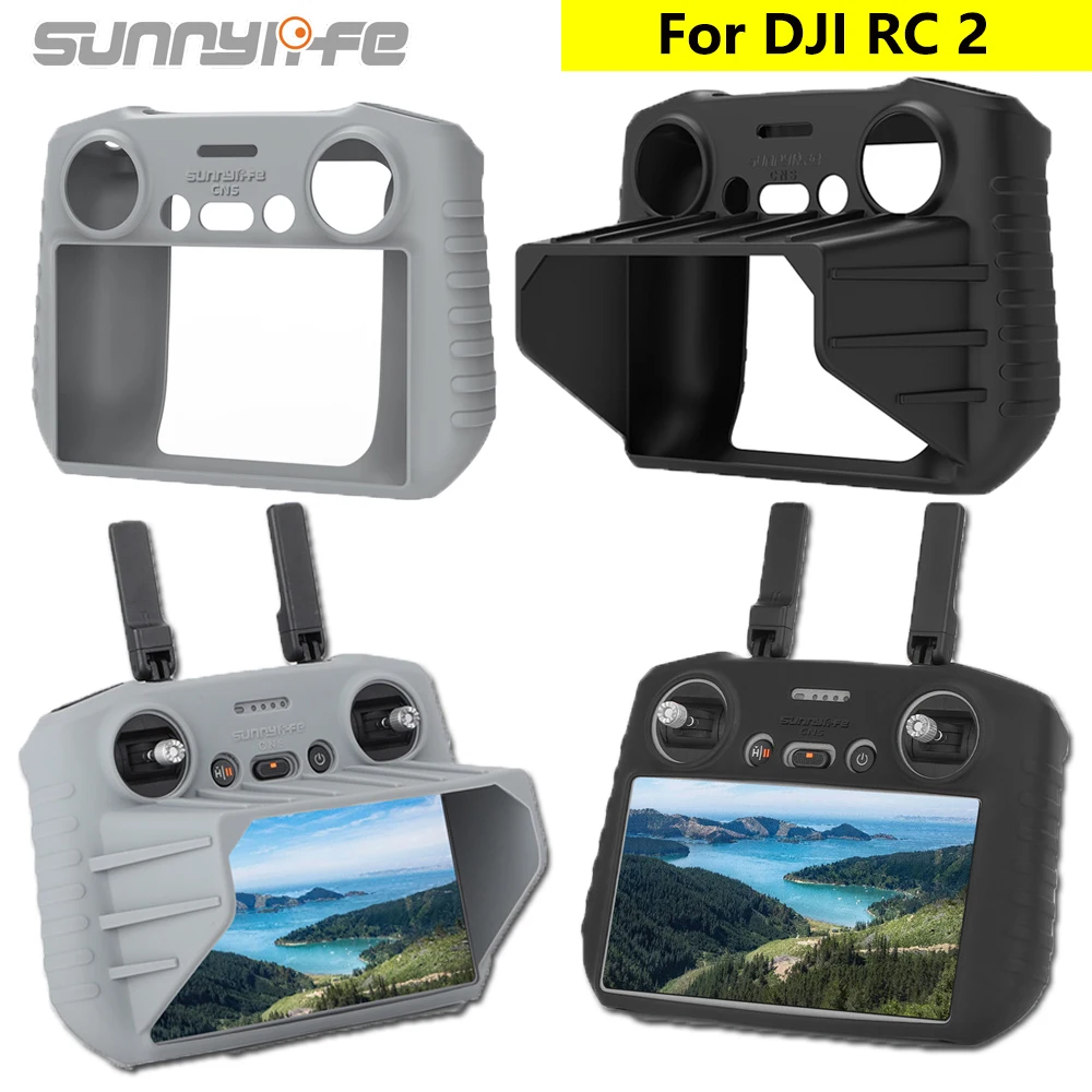 Sunnylife RC 2 Sunhood Silicone Case for DJI Mini 4 Pro/FLIP Drone RC 2 Remote Control Protective Cover Sunshade Shell Accessory