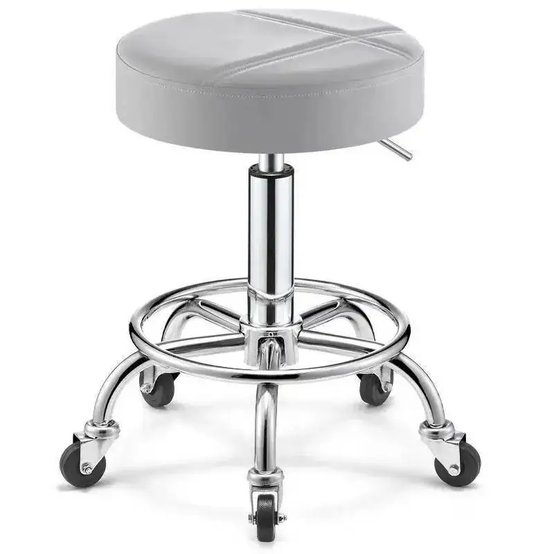 Salon Professional Swivel Furniture Barbers Chairs Coiffeur Wheels Portable Rolling Stuhl Hairdressing Stool Mq50bc Rotating Hot