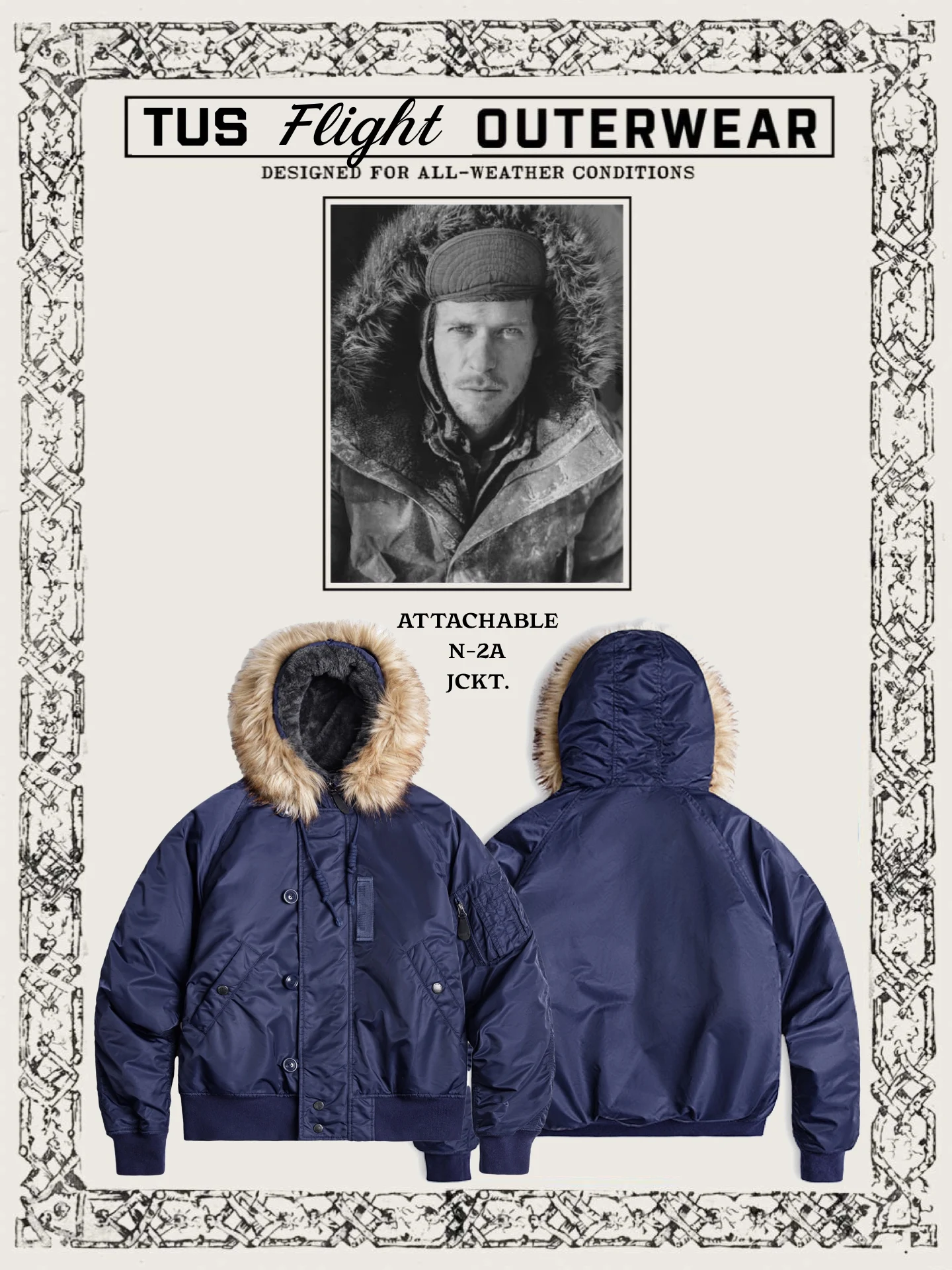 Detachable Fur Collar Short Parka Nylon Jacket Mountains Eagle N2A Flight Cotton Coat Standard Fit Fashion Urban Youth Workwear