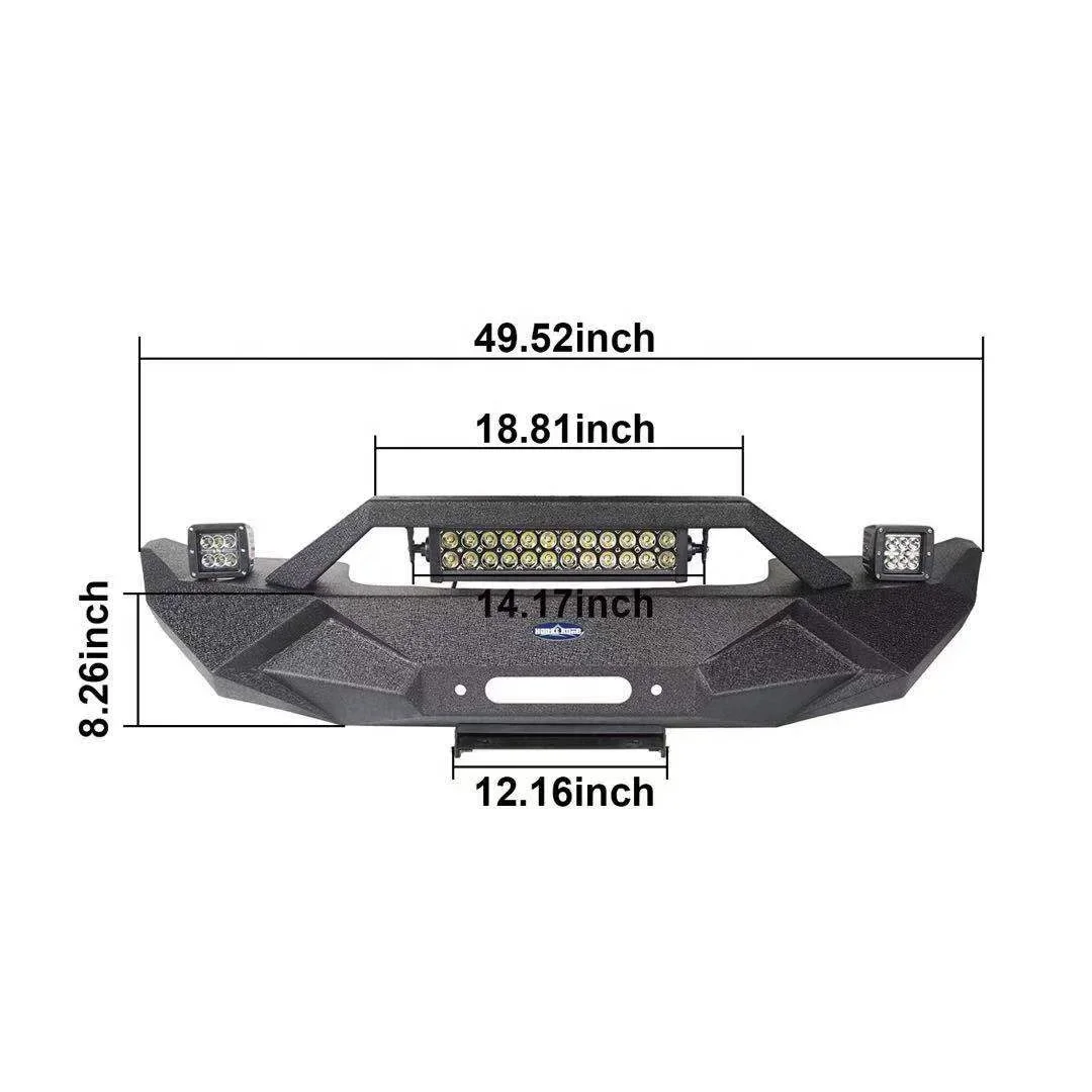 Front Bumper w/LED Light Bar for Jeep Wrangler JK & Unlimited