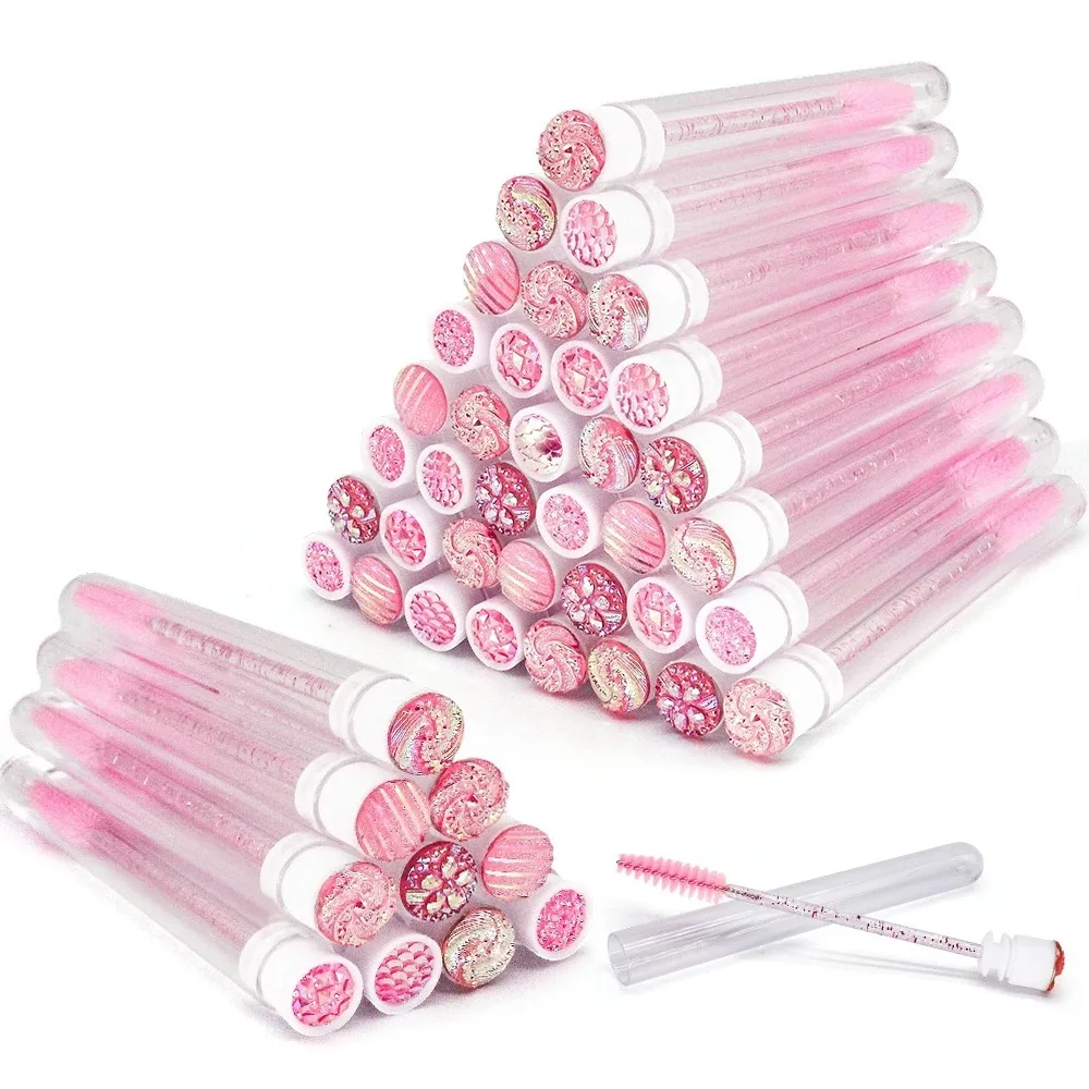 10 Uds. Cepillo de pestañas desechable, tubo de cepillo de pestañas reutilizable, varitas para rímel, tubos a prueba de polvo, carretes de pestañas, herramienta de maquillaje de almacenamiento