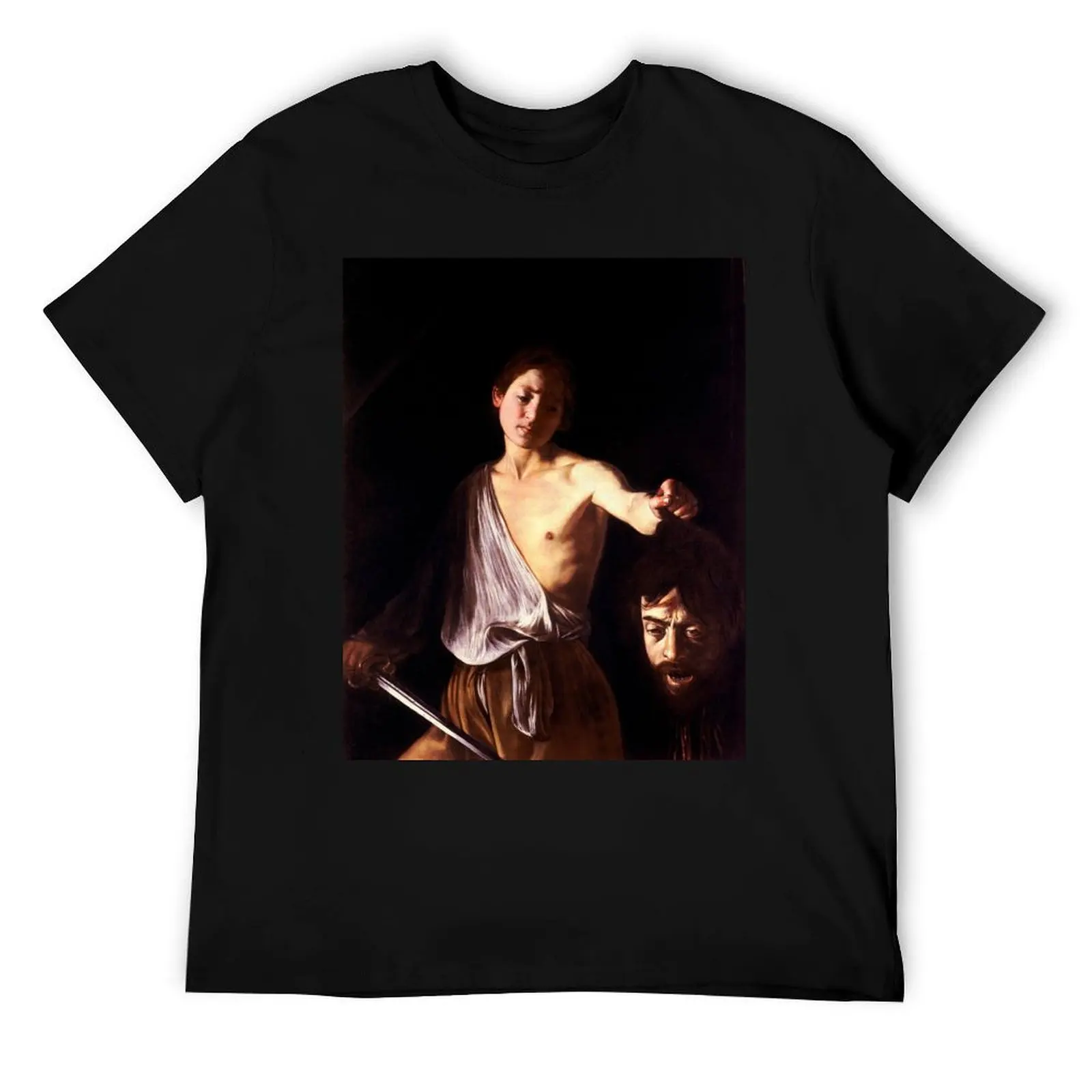 تي شيرت كارافاجيو ديفيد عالي الدقة مع رأس جالوت 1610 تي شيرت قطن تي شيرت رجالي 100% تي شيرت #1