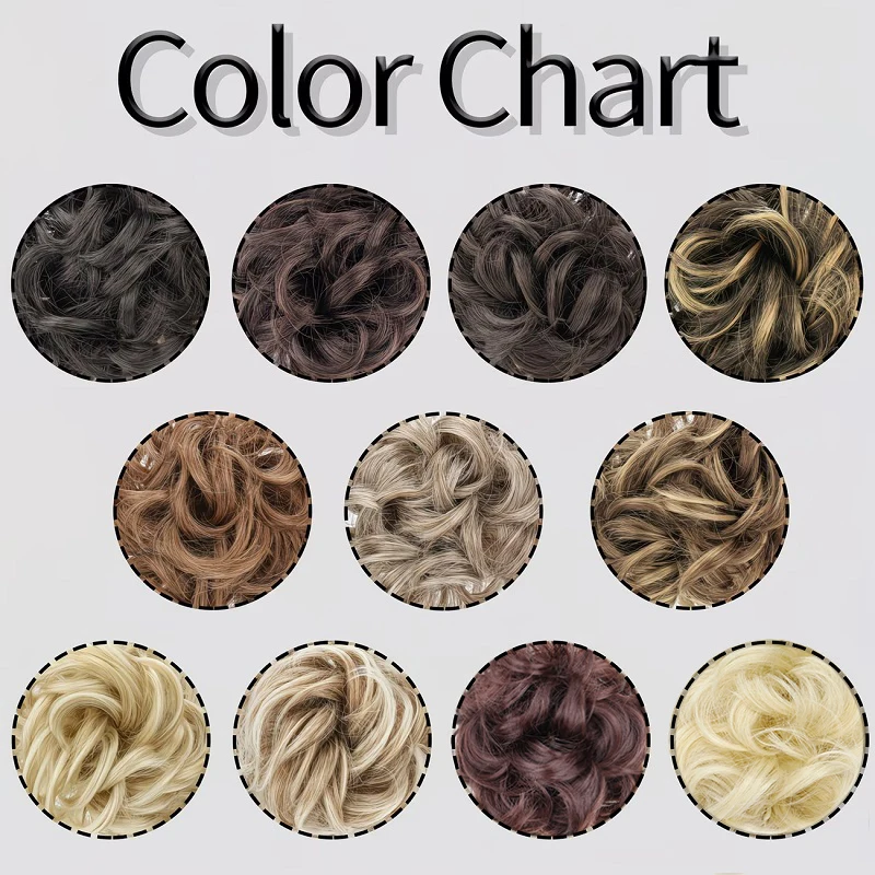 Synthetic Messy Bun Hair Scrunchie Claw Clip Elegant Chignon Hairpiece for Women Daily Party Hair Accessories