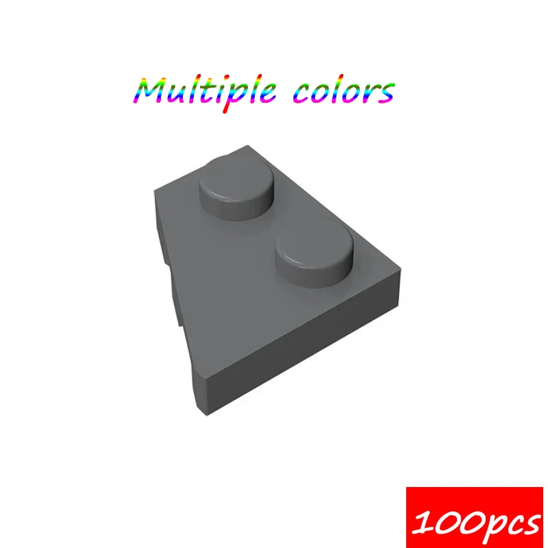 100 個ハイテク組み立て粒子 24299 2x2 ウェッジプレート (左) レンガビルディングブロックキット DIY 交換可能な部品子供のおもちゃ