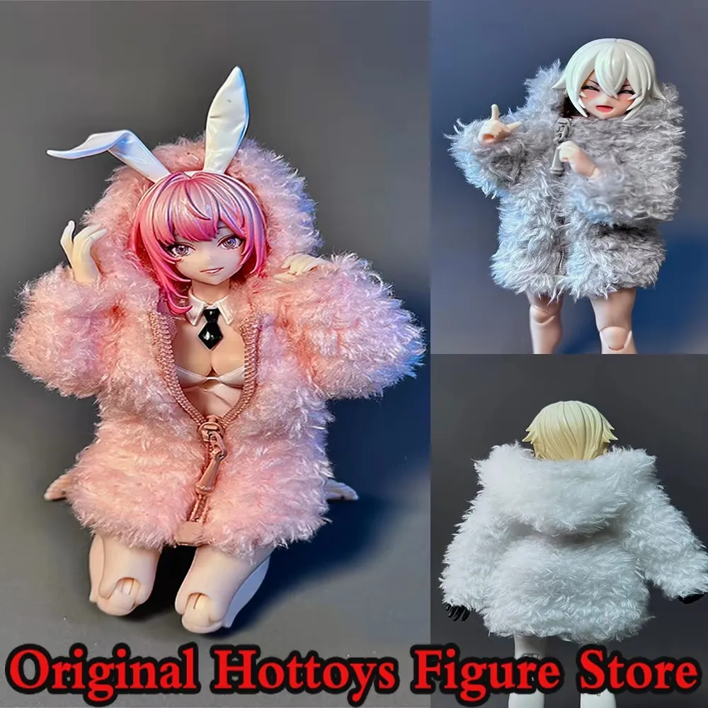 

3 Color 1/12 Scale Female Soldier Clothes Accessories Rabbit Girl Trend Plush Short Coat For 6-inches Action Figure Model