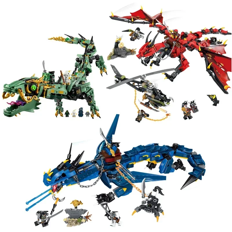 

Фигурка ниндзя летающего меха-дракона, игрушечная модель, совместимая с блоками, подарок для детей