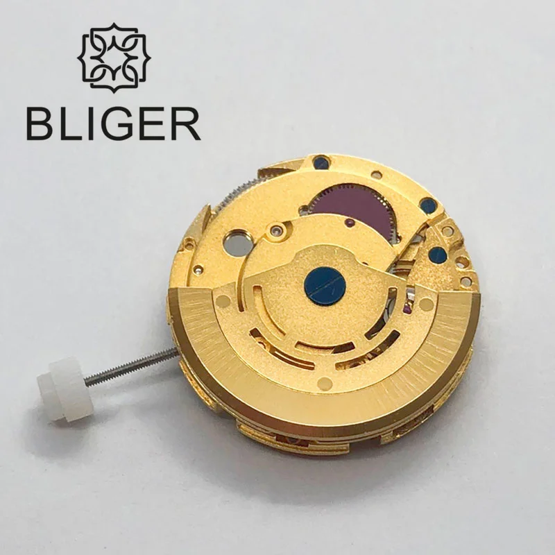 BLIGER Gold Watch Movement Mingzhu 5833-3 GMT Automatic Mechanical Watch Movement White Date Replacement Watch Parts Accessories