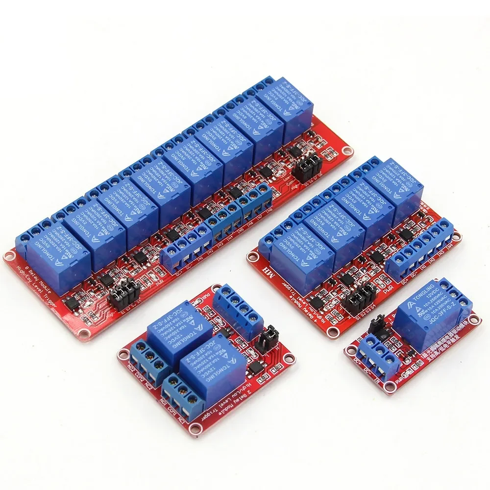 5V 12V 24V Relay Module Board 1 2 6 4 8 Channel Shield with Optocoupler Support High and Low Level Trigger for Arduino