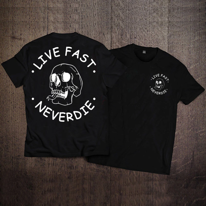 Y2k 2026 European and American Motorcycle Heavy Short Sleeve T-shirt Male Rock American Retro Cotton Tough Guy Motorcycle Print