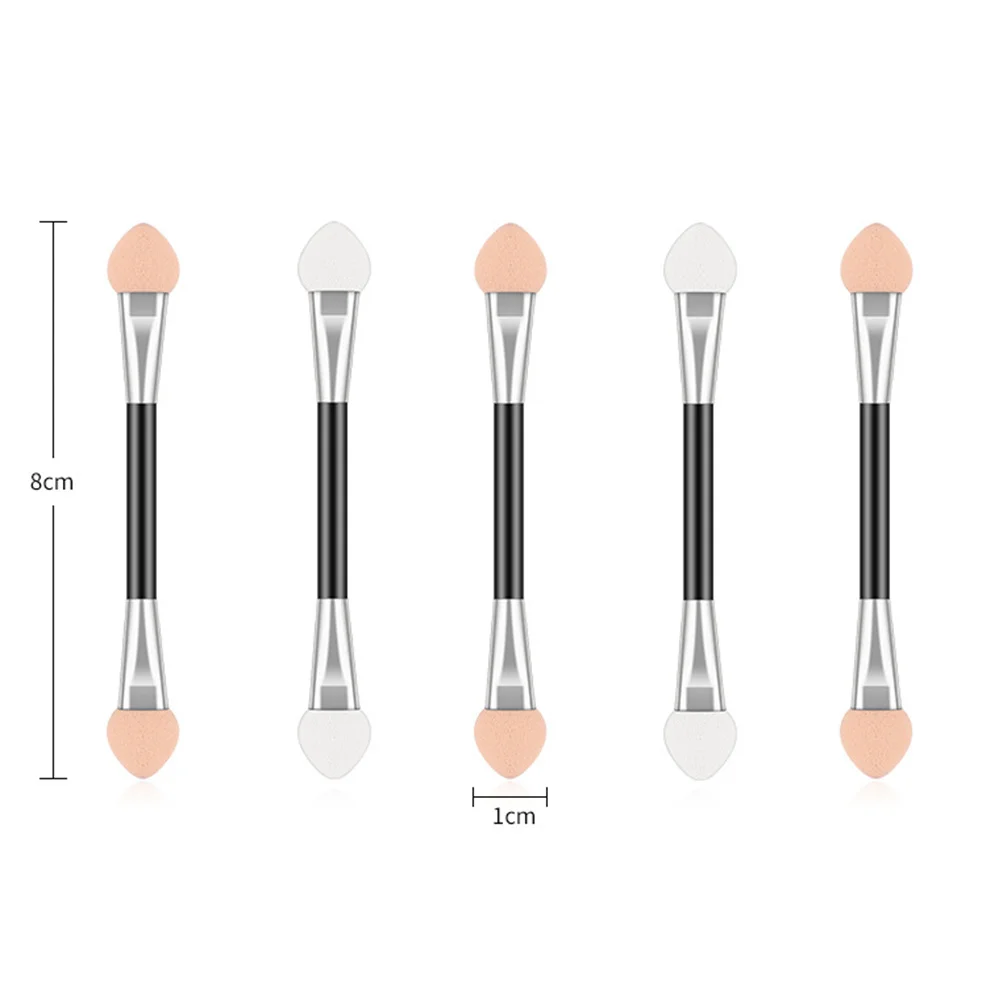 50 個のアイシャドウブラシキットソフトスポンジデュアルヘッドアプリケーターシャドウグリッターリップ眉アプリケーション軽量ポータブル