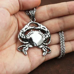 New Design Ocean Series Crab Pendant Necklace Men Women Stainless Steel Fashion Detailed Trendy Animal Jewelry Gift Wholesale
