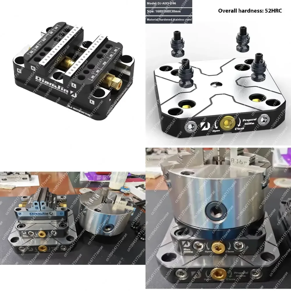 Steel Self-Centering CNC Bench Vise Four or Five-Axis Fixture with Zero-Point Quick-Change Four-Axis L Block Bridge Plate