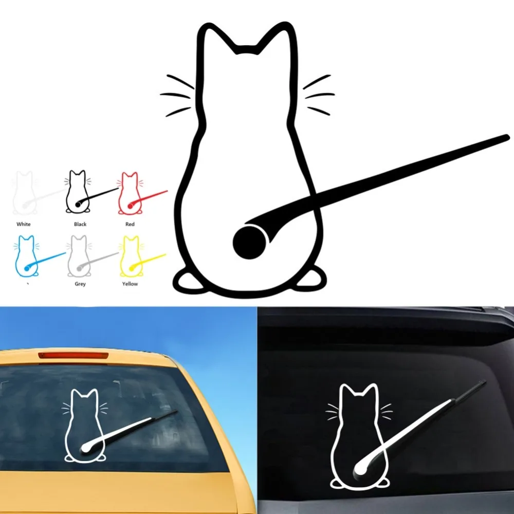 

Car Interior Stickers Art Design Fun Cat Car Stickers Window Rear Glass Cars Decoration Cars Styling Stickers Car Accessories