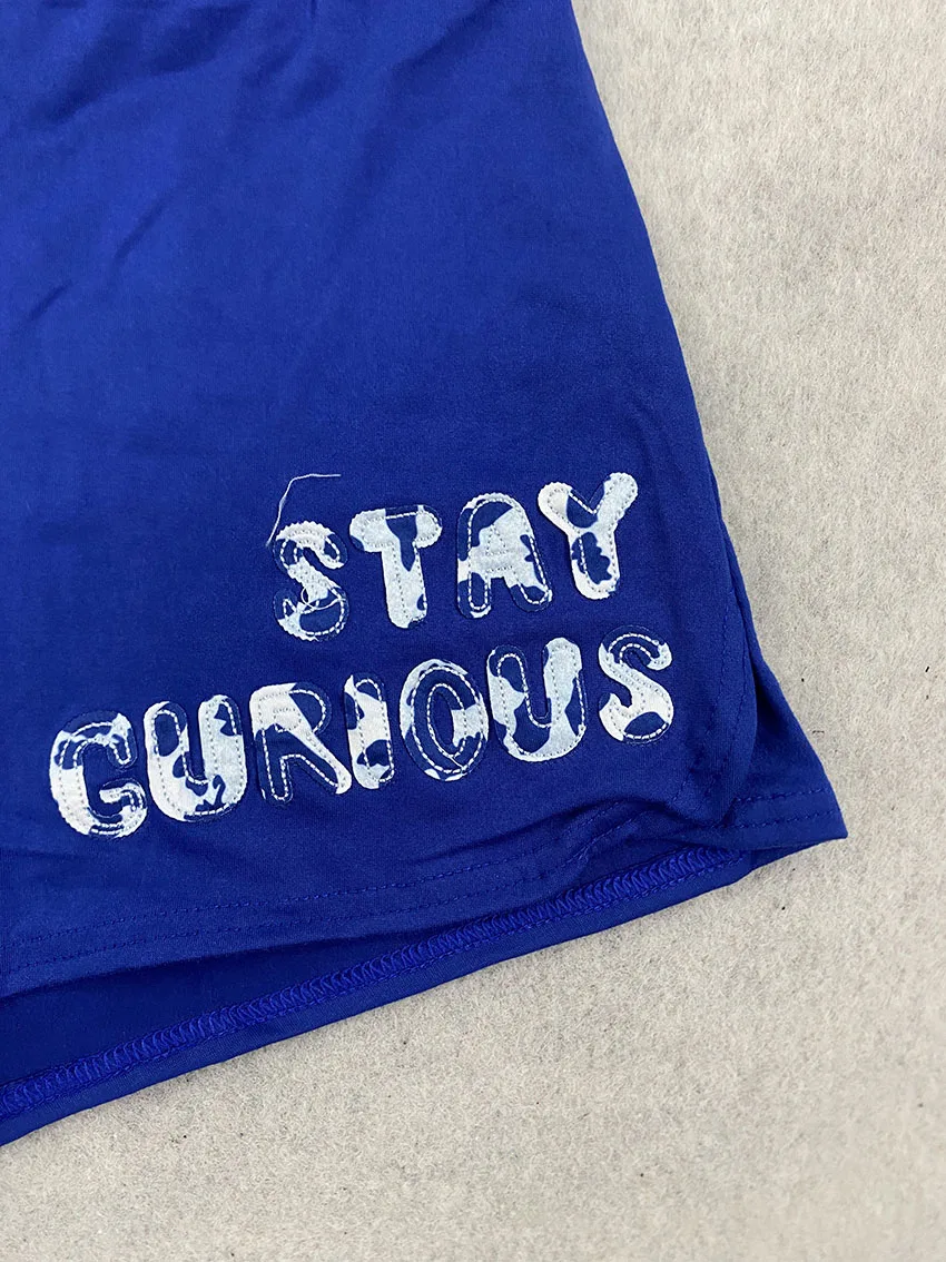 Punk Vintage Surf Style Women Two Piece Outfit Monkey Surfboard Print Thin Strap Tank Top Drawstring Letter Short Pant Tracksuit view 6