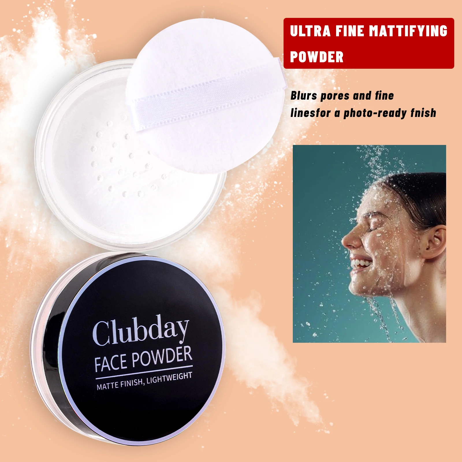 Matte Soft Focus Setting Powder Fine Seamless Blurs Pores Refreshing Long Lasting Oil Control Suitable for All Skin Types
