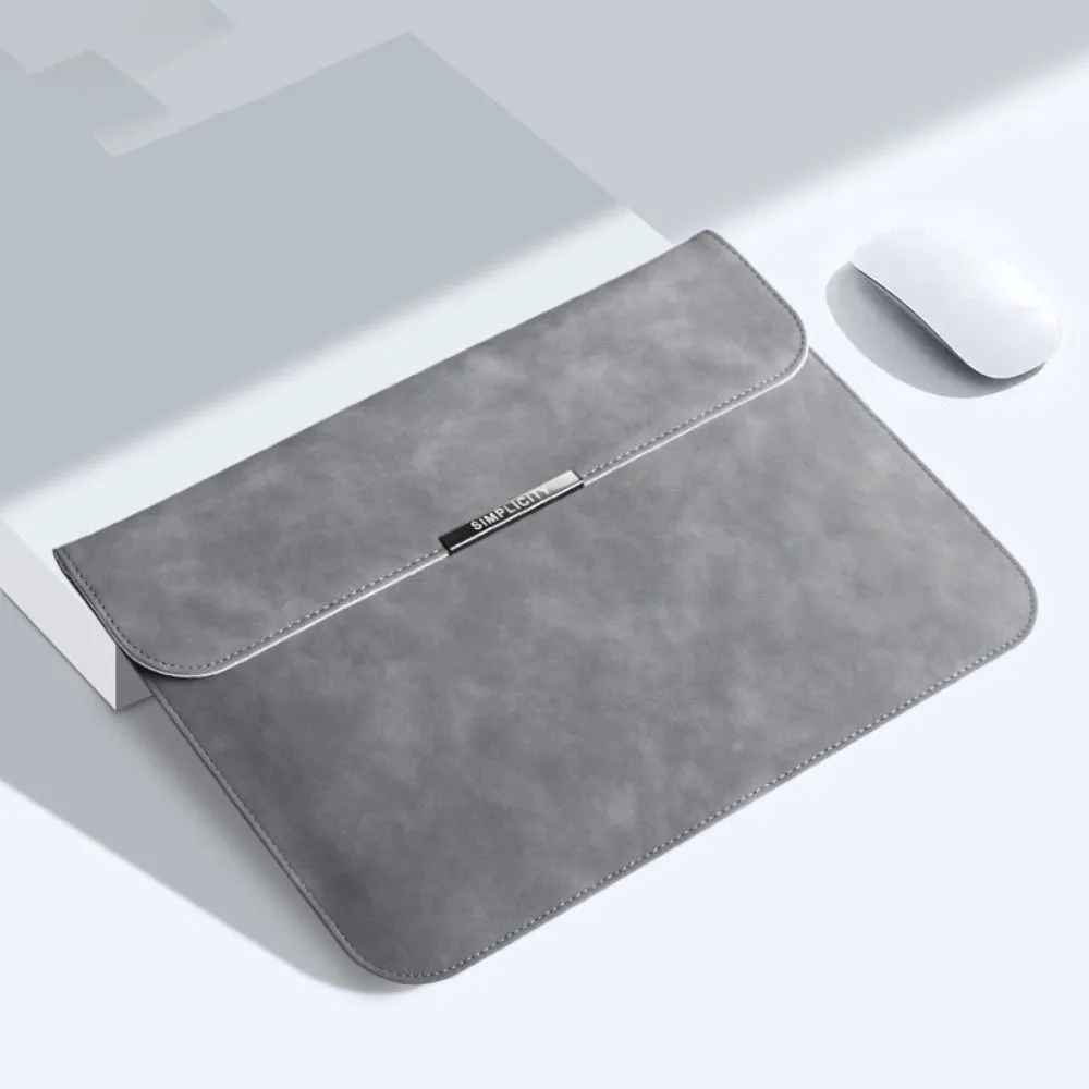 

Universal Portable Computer Storage Bag 14/15inch Solid Color Laptop Bag PU Leather Clutch Bag Tablet Cover Daily Use