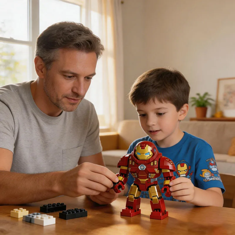 

2026 Superhero Mini Building Block Toys Anime Figure Iron Man Mecha with Little Puzzle Building Block Toy for Children's Gift