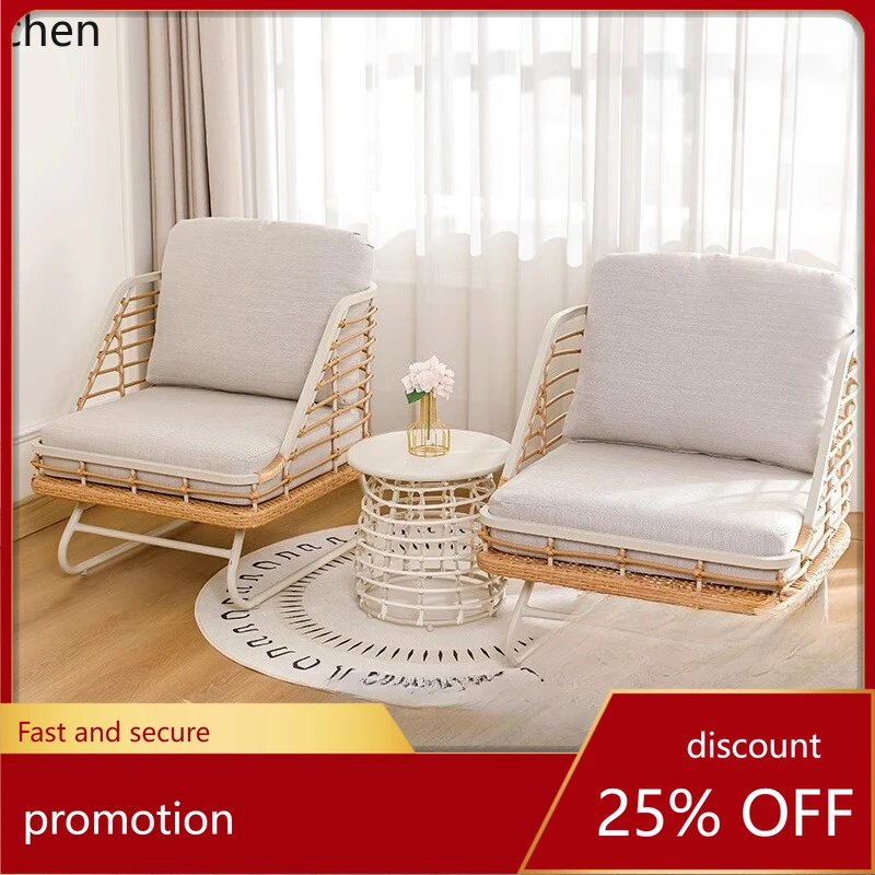 

YFY Balcony Small Table and Chairs Outdoor Sofa Rattan Chair One Table Two Chairs Three-Piece Set and Chair Set