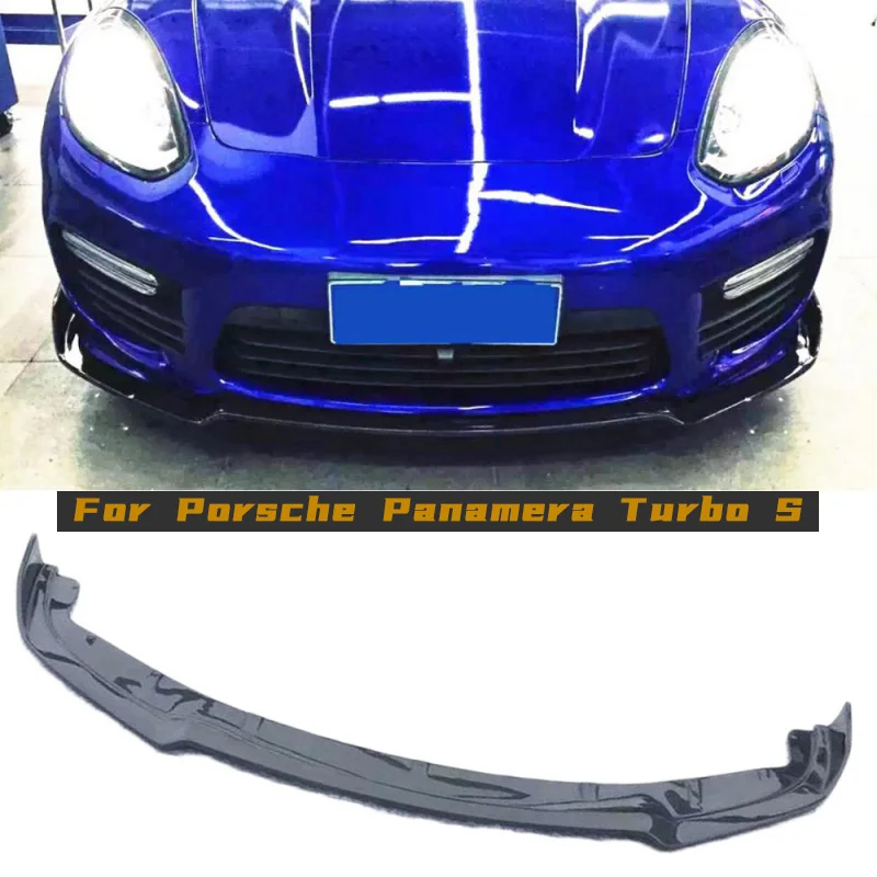 

For Porsche Panamera Turbo S 2014-2016 Carbon Fiber Front Bumper Lip Spoiler Chin Apron Guard Car Front Lip Spoiler Splitters