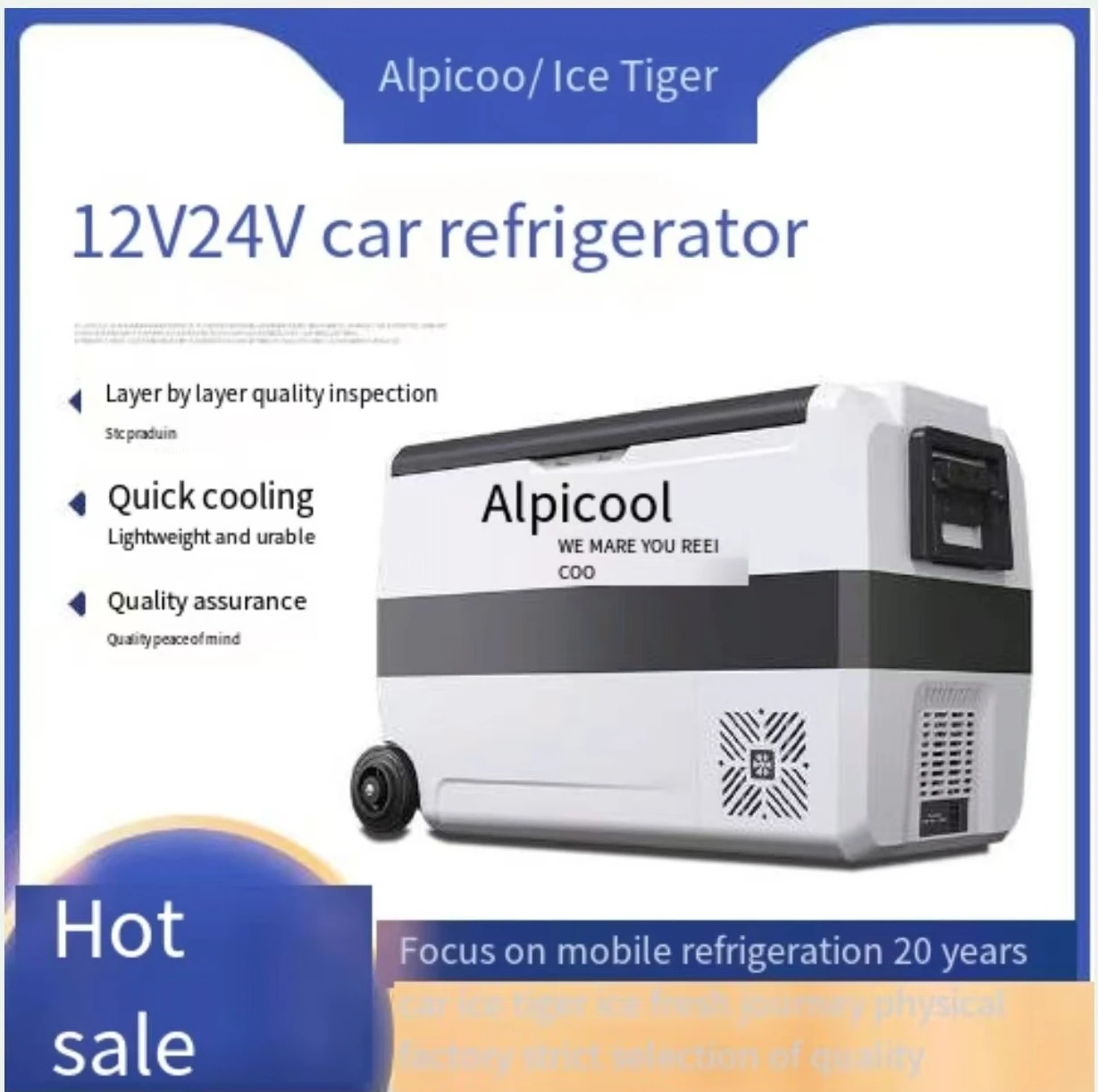 Mini Car Refrigerator Refrigeration Truck Home Dual Use 12v24v  T36 T50 T60 Speed Refrigeration Convenient Pull Rod