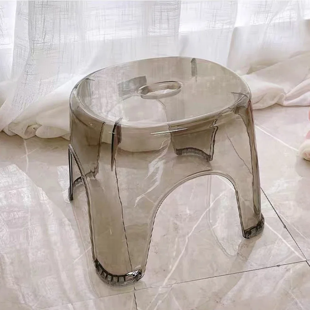 

Acrylic Transparent Shoe Changing Stool Creative Living Room Coffee Table Low Stool Household Bathroom Shower