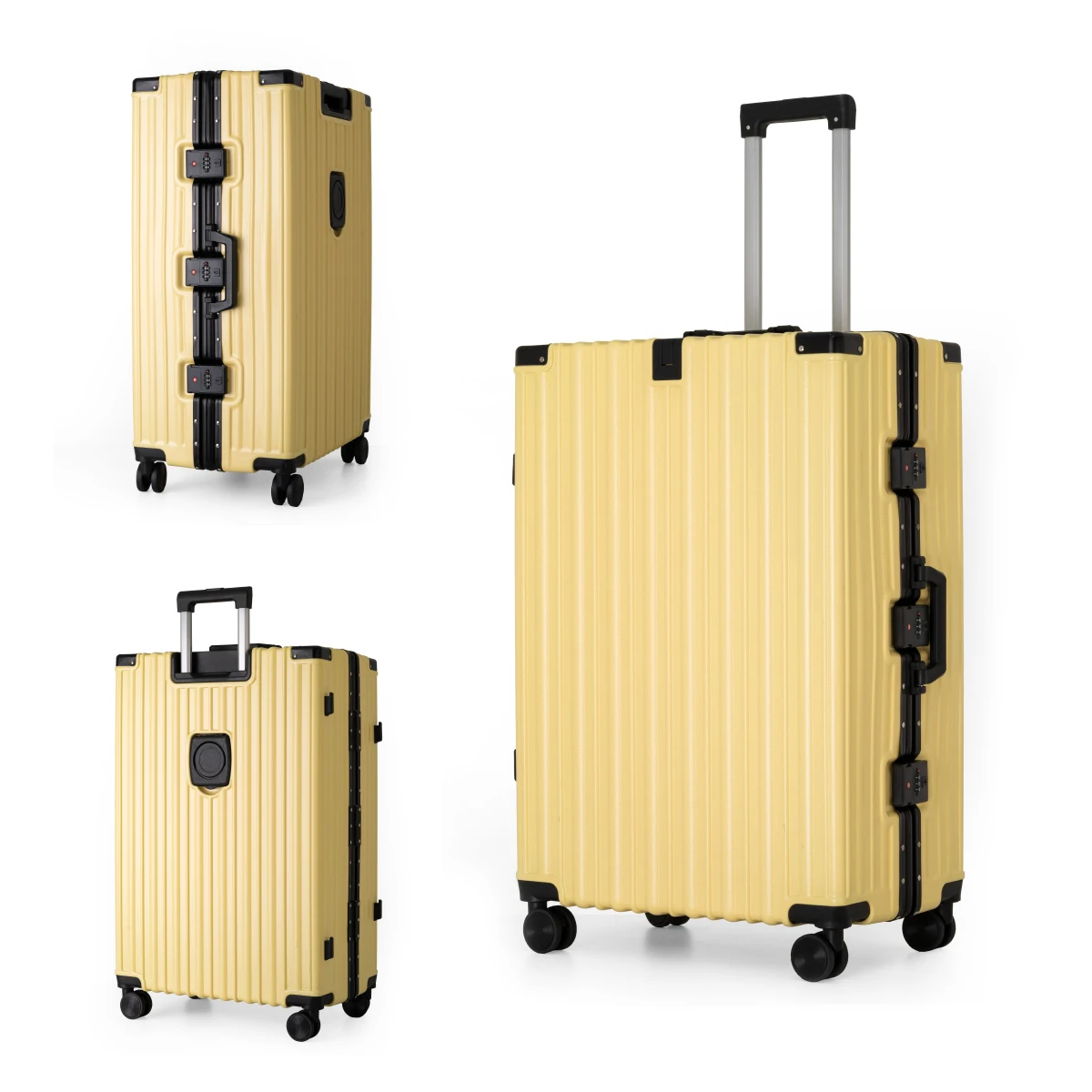 حقيبة الأمتعة للنساء 24 بوصة حقيبة للرجال 26 بوصة الألومنيوم الإطار حقيبة تروللي بعجلات 20 بوصة الصعود للنساء حقيبة جلدية الكمبيوتر عجلة صامتة للطلاب الذهاب إلى المدرسة #4