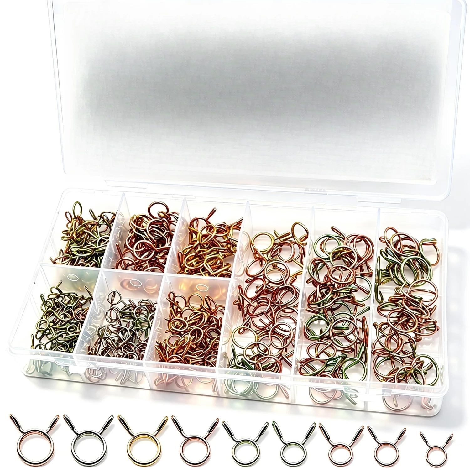 250PCS Spring Fuel Hose Clips Silicone Pipe Clamp Reusable Clamp for Motorcycle Boats 5mm -14mm