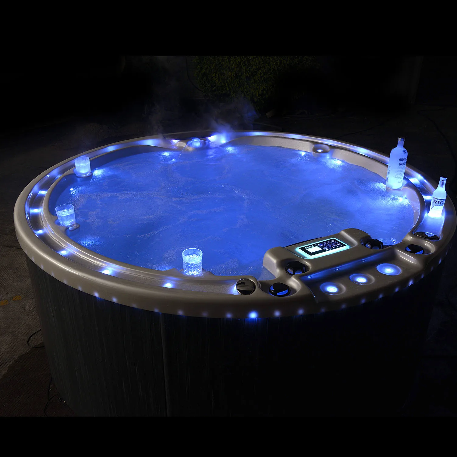 Modern Luxury 8 Person Round Outdoor Spa Soaking Function Circular Hot Tub Spa Outdoor Whirlpool Bathtub