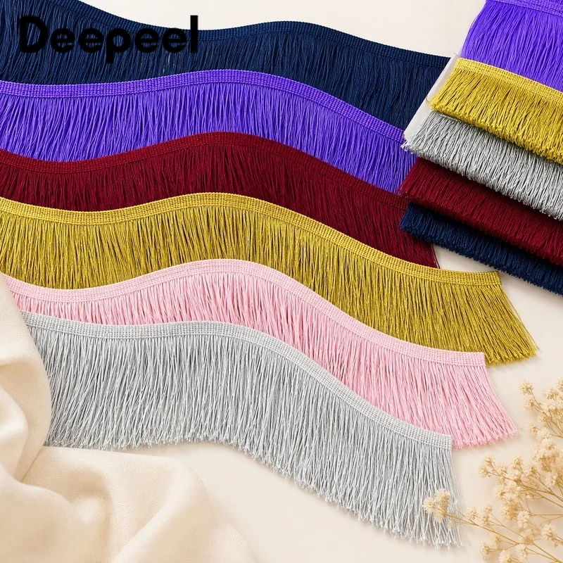 1-5M 20cm Cotton Tassel Fringe Trim Decorative Ribbon for Dress Curtain Clothes Sewing Lace Band DIY Garment Accessories Craft