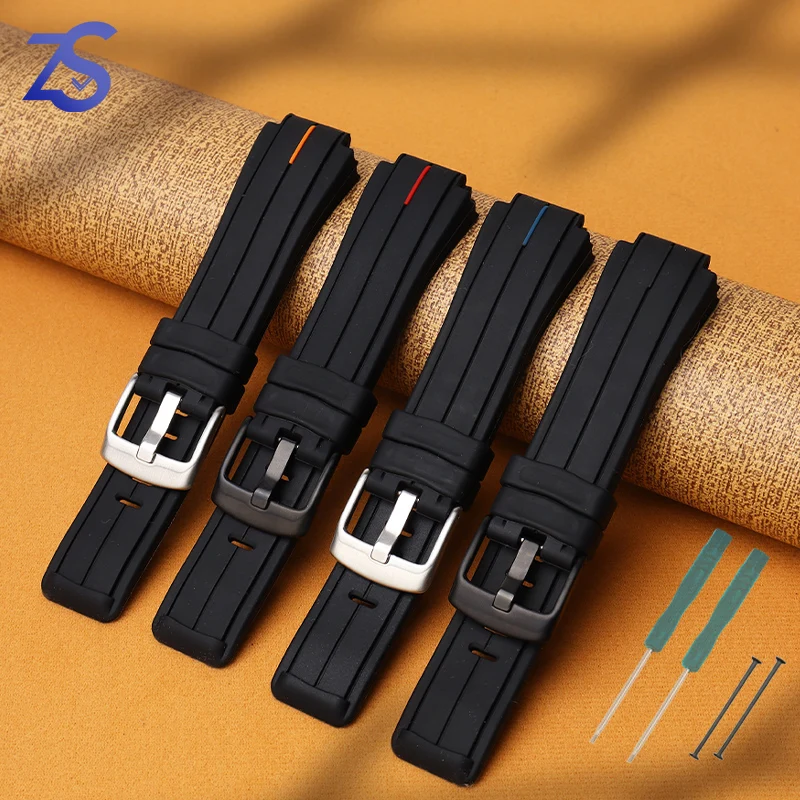 Silicone Rubber Bracelet Watchband For Timex Watches T2N738 T2N739 T2N720 T2N721 T49706 Watch Band Sports Strap 24*16mm