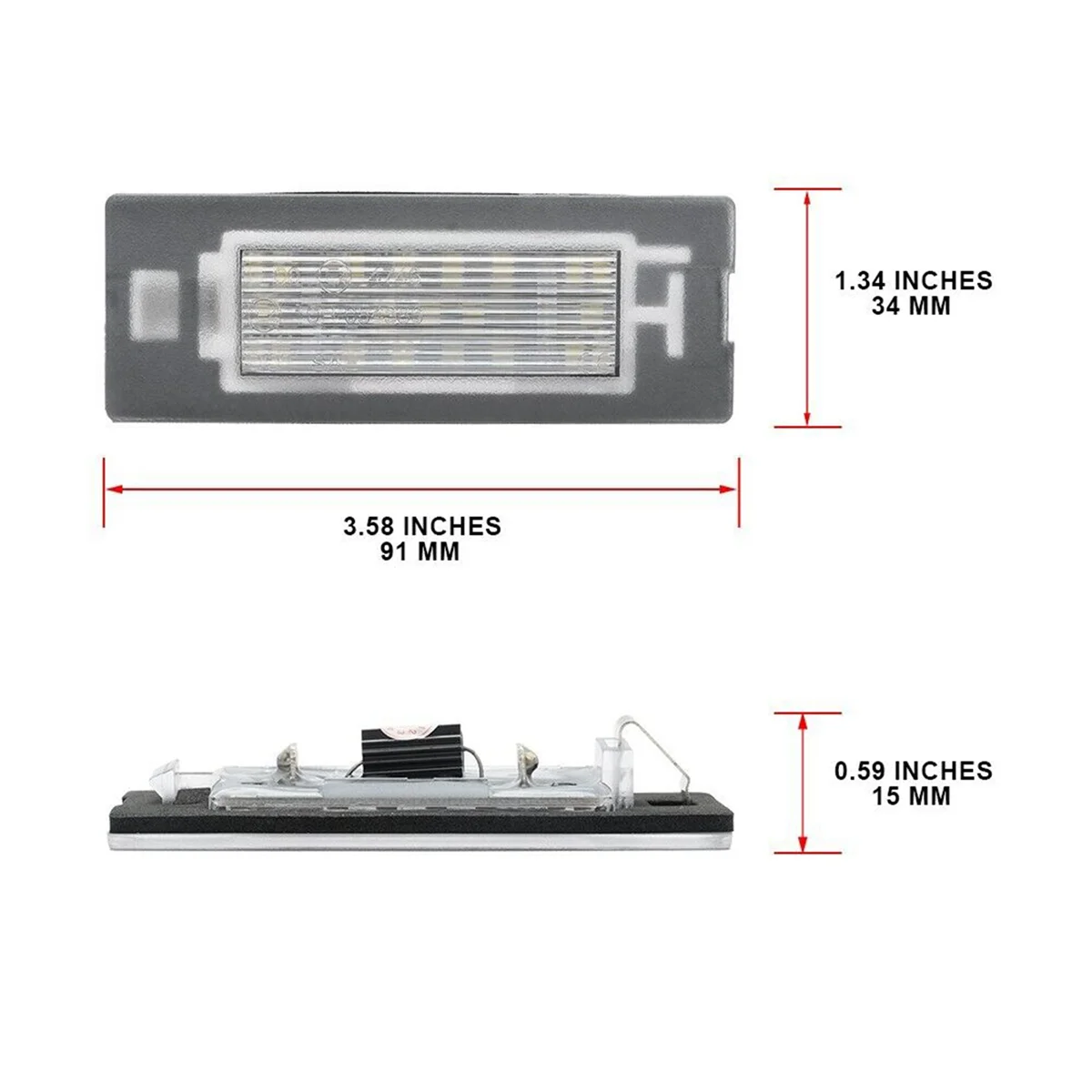 1Pair LED License Plate Lighting for Fiat Panda Mk3 169 2003-2012 Mk4 319 2011-, 71734797 , 71771501