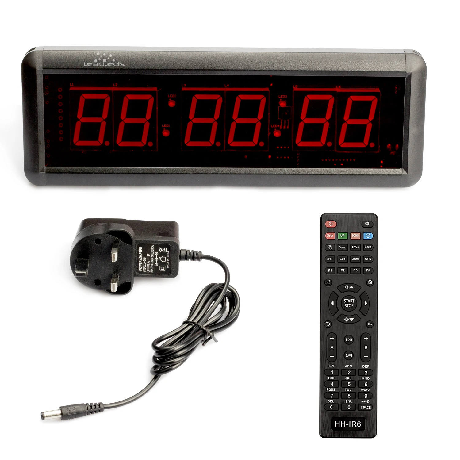 6 Digits Wall LED Countdown Clock IR Remote Display Board Gym Fitness Training Count Up Countdown Timer For Escape School Speech