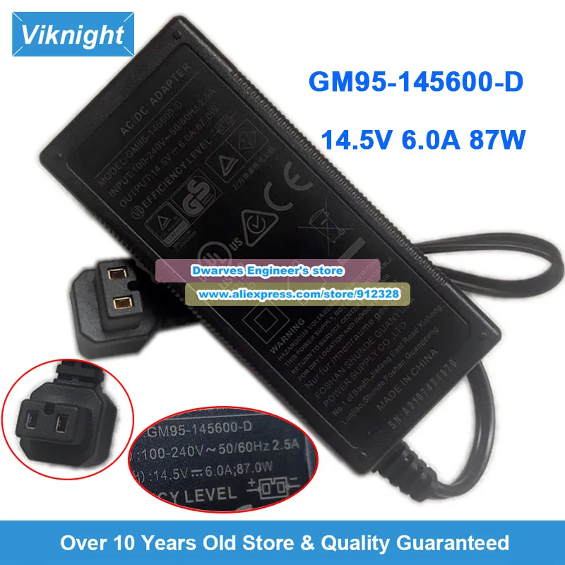 Genuine 14.5V 6A 87W AC Adapter GVE GM95-145600-D Charger GM95145600D For MCD65 MCD50 LC30 DU75-DZ Car Refrigerator Power Supply