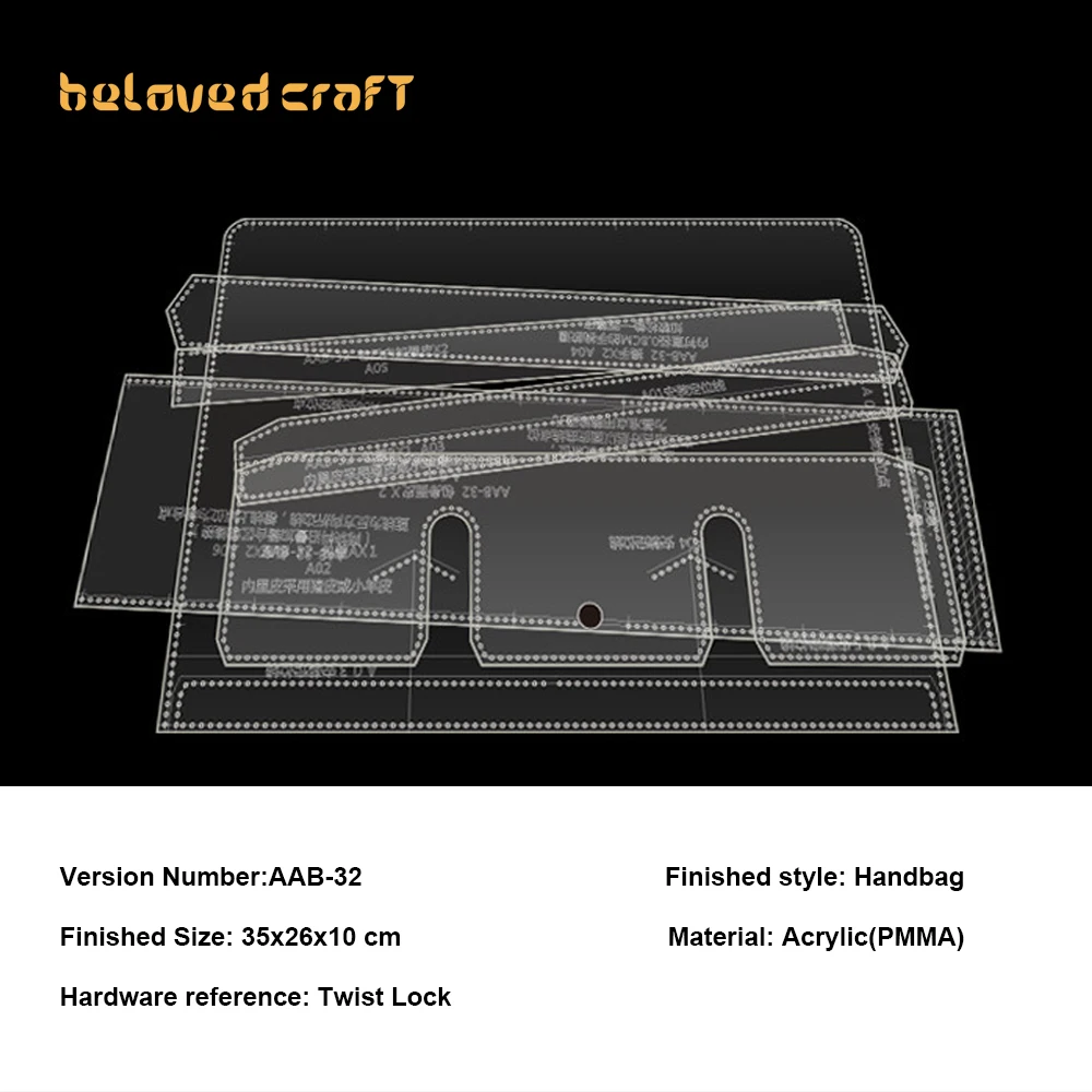 BelovedCraft-Leather Bag Pattern Making with Acrylic Templates for Crossbody bag, handbag
