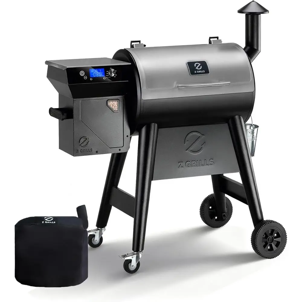 

Pellet Smoker Grill 3.0, 180-450° Temp Control, 459 SQ.IN, 8-in-1 BBQ, Hopper Cleanout, Meat Probe, Rain Cover, Ideal for Backya