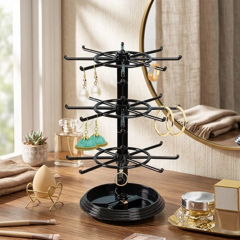 1pc Multi Layer Rotating Jewelry Rack Necklace Display Stand Bracelet Hanging Storage Organizer Jewelry Holder