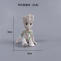 Three Colors Marvel Guardians Of The Galaxy Groot Avengers Cute Baby Tree PVC Action Figure Toys Cake Decoration Ornaments 6cm