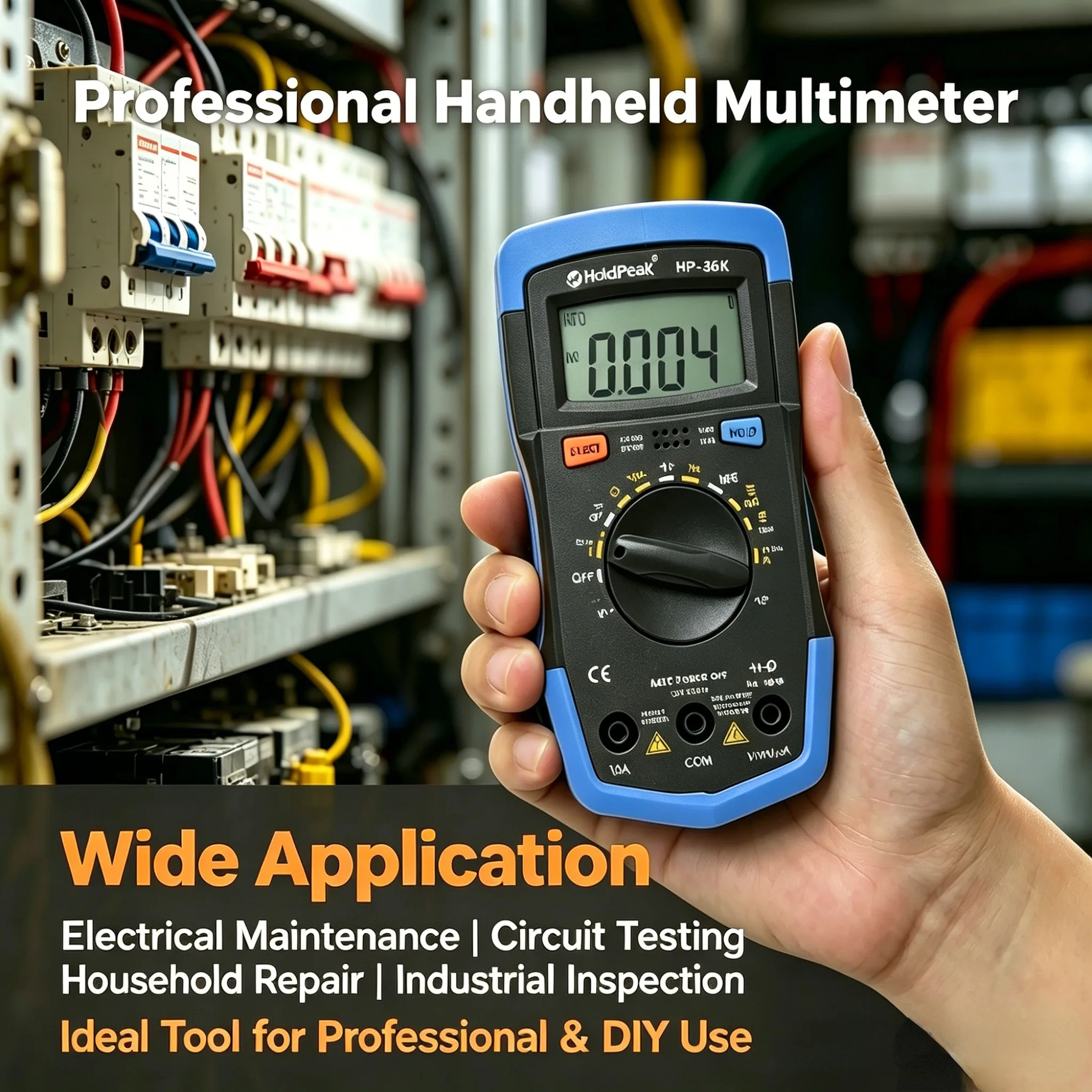 

Professional Digital Multimeter 3999 Counts True RMS Auto Range AC DC Voltage Current Capacitance Tester with Backlight NCV