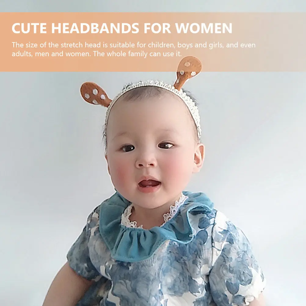 

Эластичная повязка на голову с рождественскими оленьими рожками для младенцев, удобный головной убор, милая эластичная повязка для волос для девочек на вечеринки