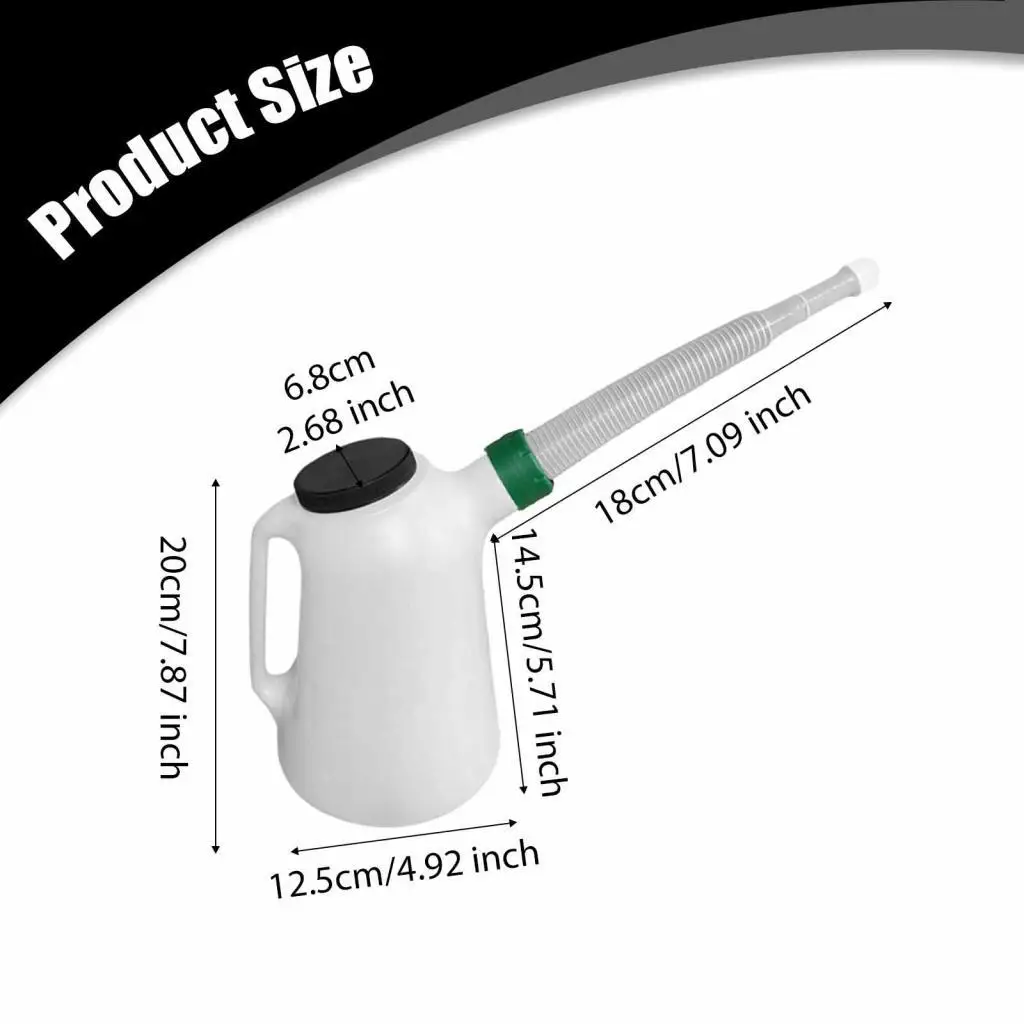 Oil Measuring Jug with Cap PP Plastic Dustproof Oil Container for Automotive Fluids Car Garage Use