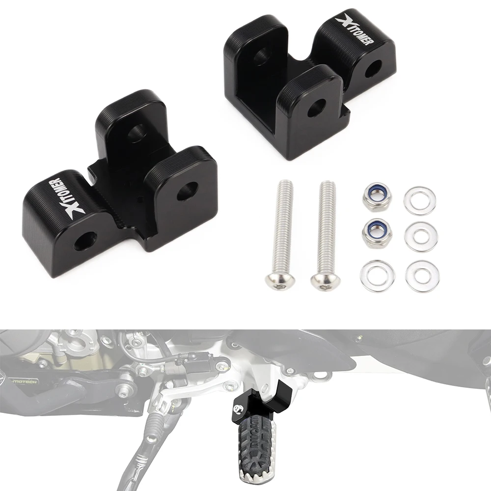 Rider Footpeg Lowering Mounts For Ducati Multistrada V4/ V4S/ RS/ Pikes Peak/ Rallly Multistrada V2/ S/ S Travel DesertX/ Rally