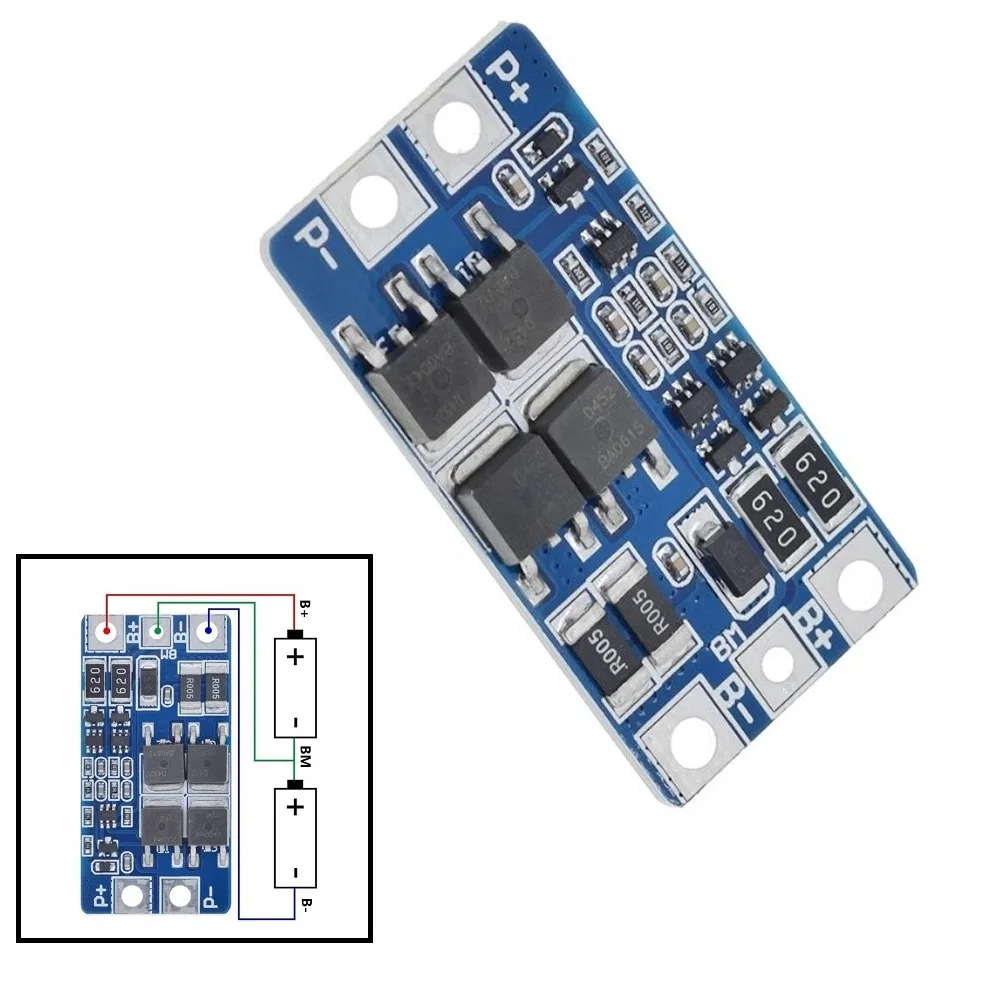 

Balancer Equalizer Protection Board 10A 1pcs 1x 2S 7.4V 8.4V-9V Accessories Lithium Battery Protection Board