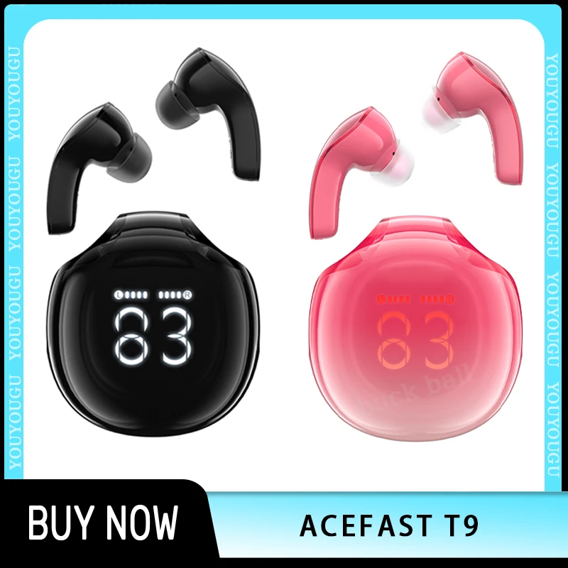 Acefast T9 Wireless Earbud Transparent Noise Reduction Custom Bluetooth Earphones Portable Earphone Waterproof Outdoor Headphone