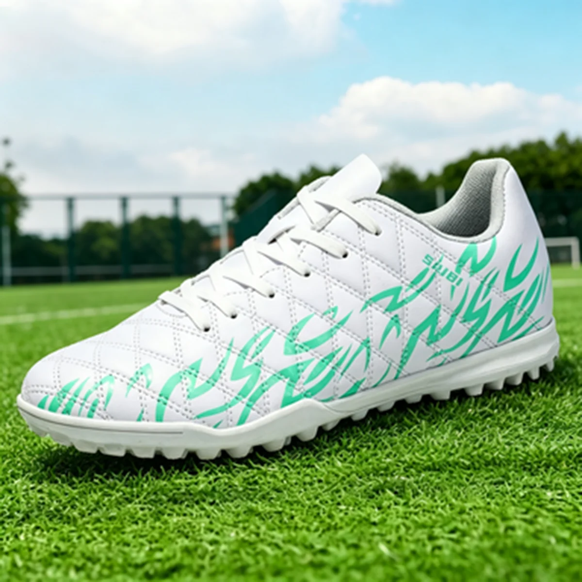 

Professional TF Turf Football boots Breathable Mesh Upper Dense Rubber Stud Teenager Club Daily Training Gear