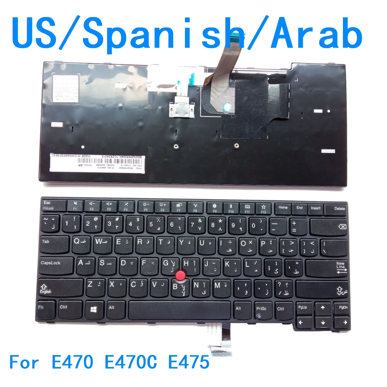 Novo teclado de laptop árabe espanhol dos eua para lenovo thinkpad e470 e470c e475 notebook pc substituição 01ax080