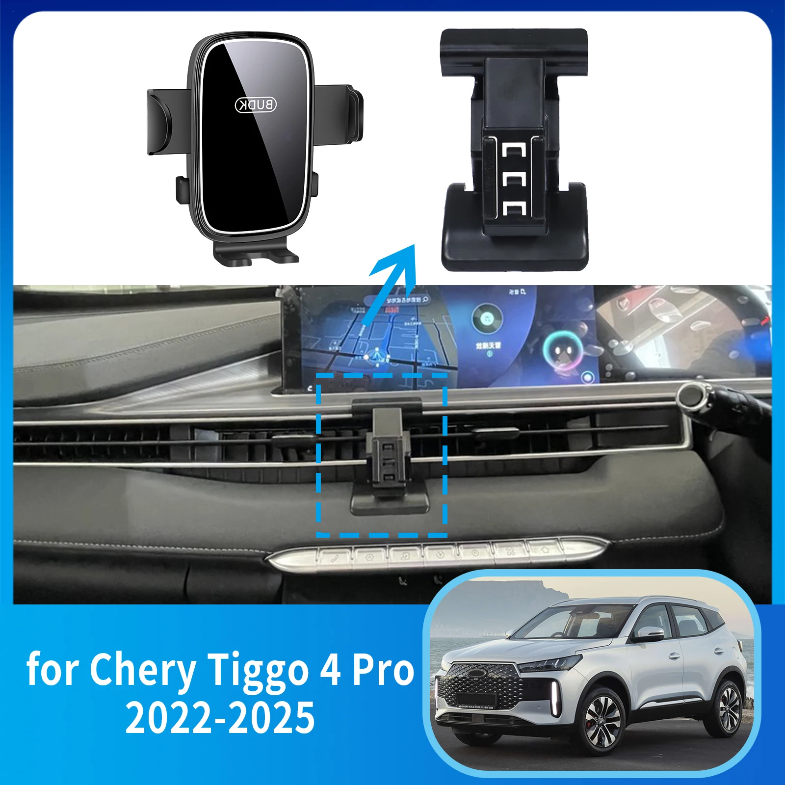 

for Chery Tiggo 4 Pro 2022 2023 2024 2025 Car Mobile Phone Holder Navigation Stand Auto GPS Bracket Accessories