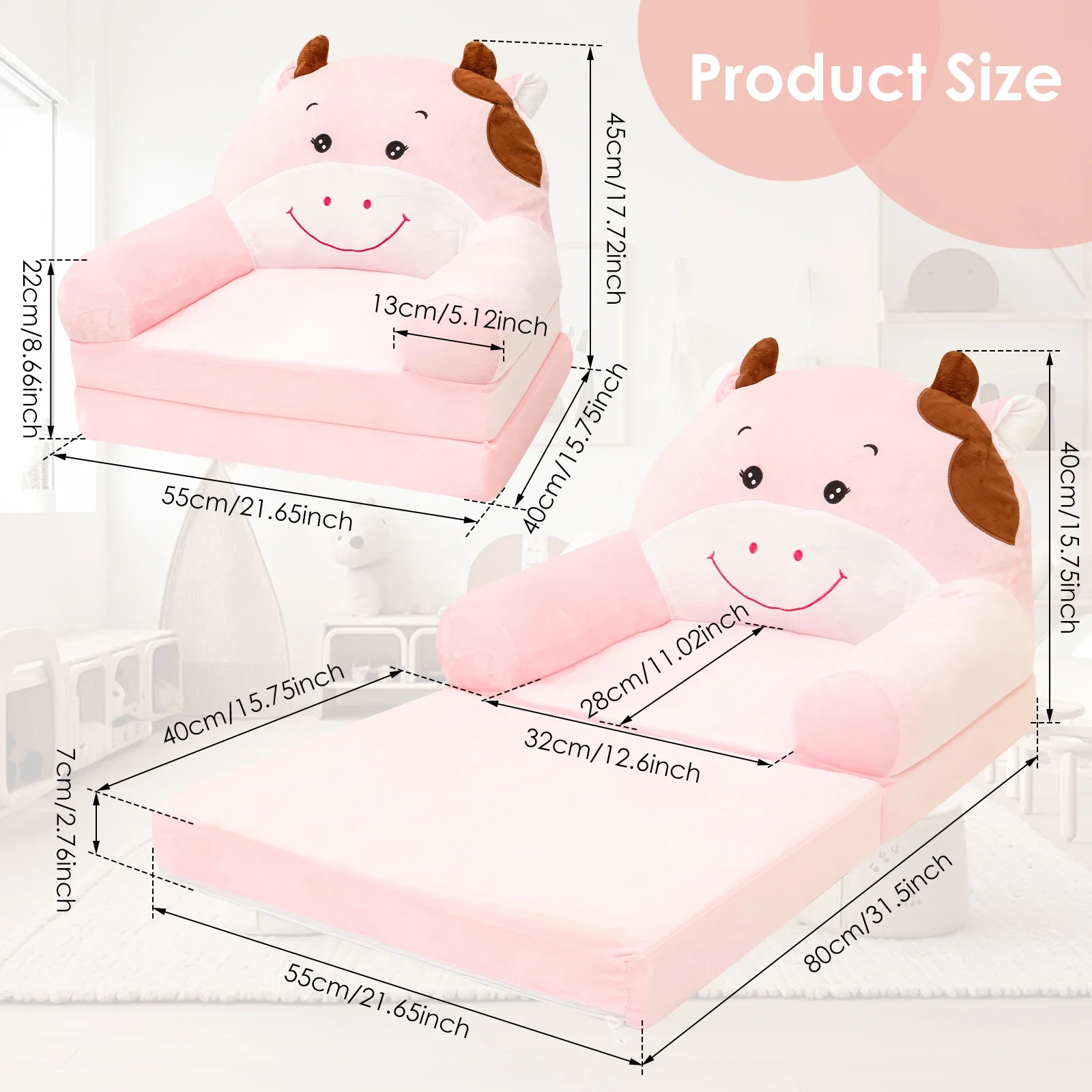 أريكة أطفال قابلة للطي، كرسي مقعد للأطفال، مملوء بالرغوة، أريكة نوم للأطفال الصغار، كرسي بذراعين للقراءة، غرفة نوم مريحة