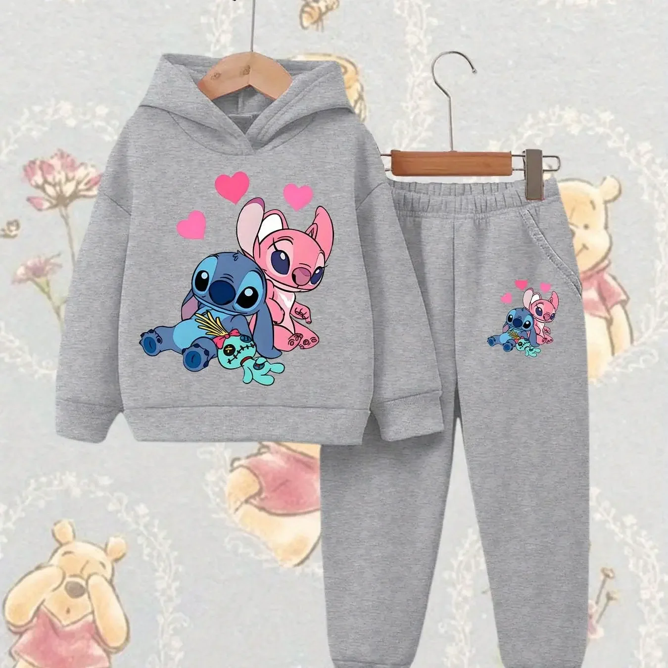 

Disney Children's Autumn and Winter Suit with Needlework Pattern Printing 100% Polyester Soft Breathable Fabric Casual Wear